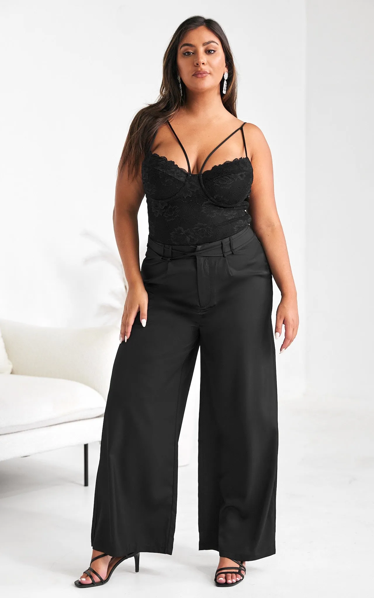 Colbert Wide Leg Pants - Black