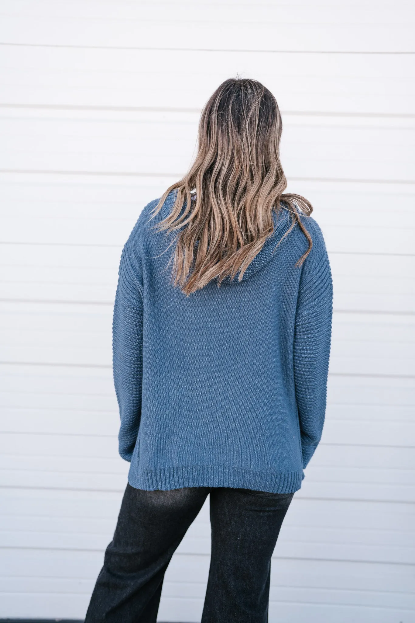 Midnight Blues Hooded Knit Top