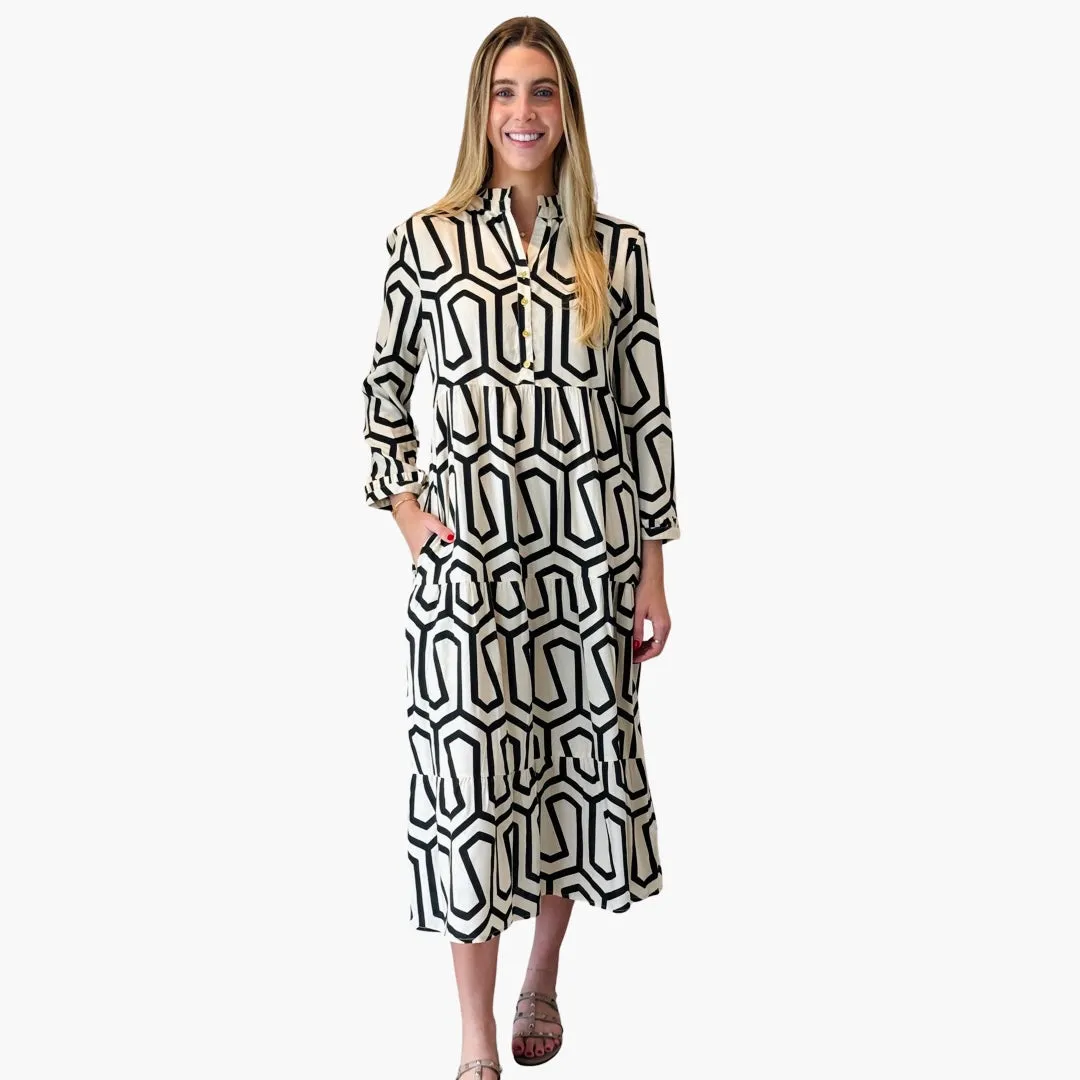 The Classic Penny Dress in Optic Black and White