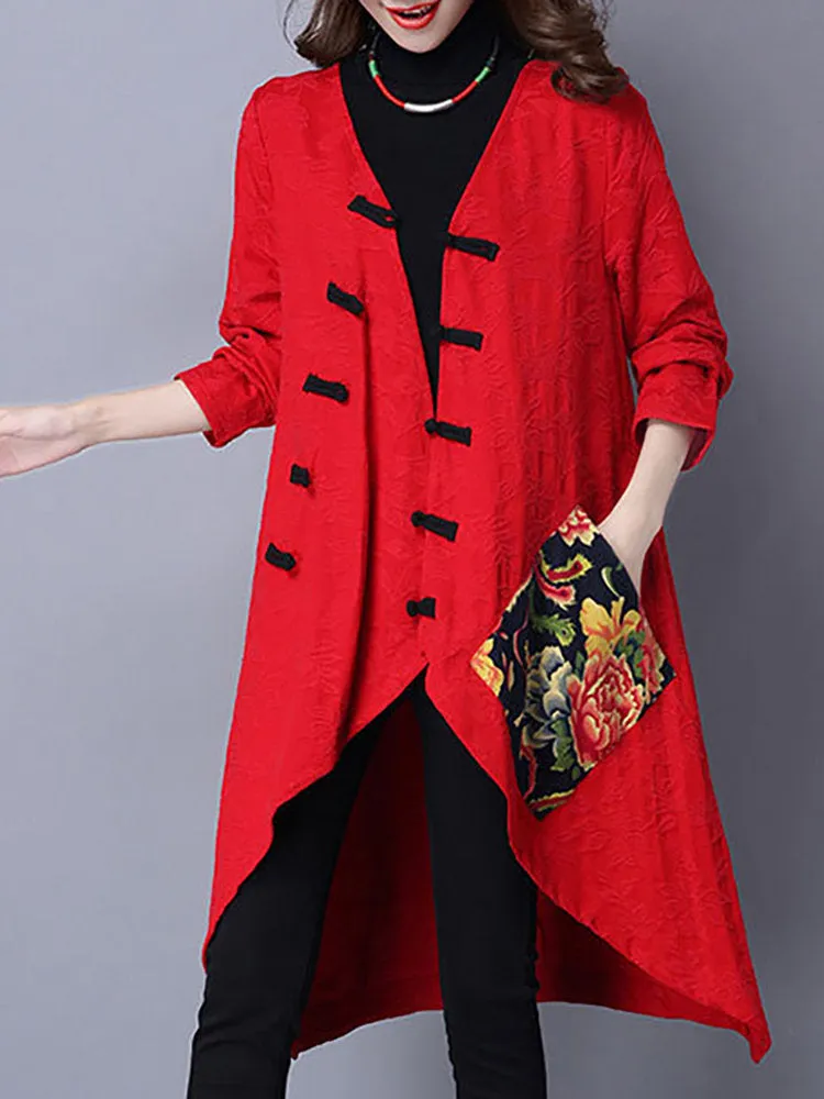 Vintage Jacquard Chinese Button Coats