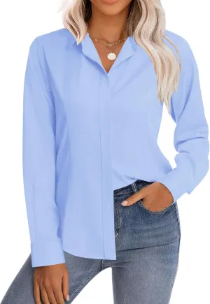 Zeagoo Women's Button Down Shirts Classic Fit Dress Shirt
